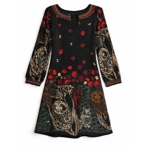 Angie Boho Owl Sweater Dress Size S  Whimsy Forest Wilderkind Nature Festival